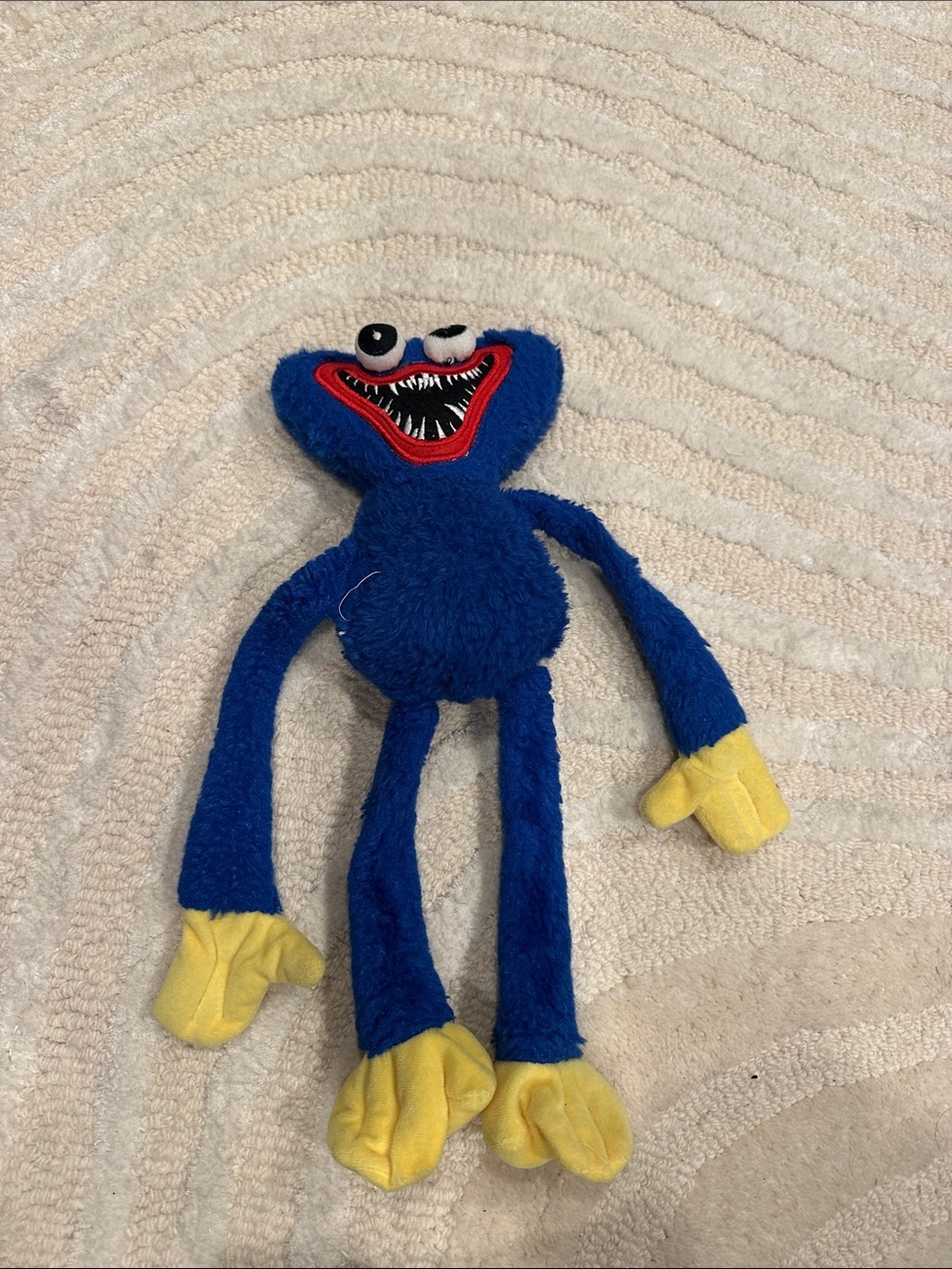 Blue Plush Monster Toy with Yellow Hands - Kids Stuffed Animal